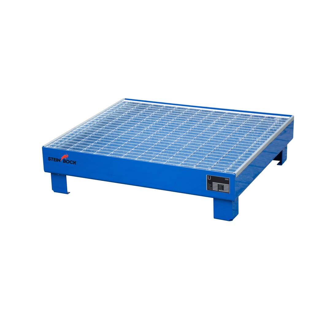 Imagen del producto: Steinbock® cubeta de retención para 4 barriles de 60 litros, incl. rejilla galvanizada, azul