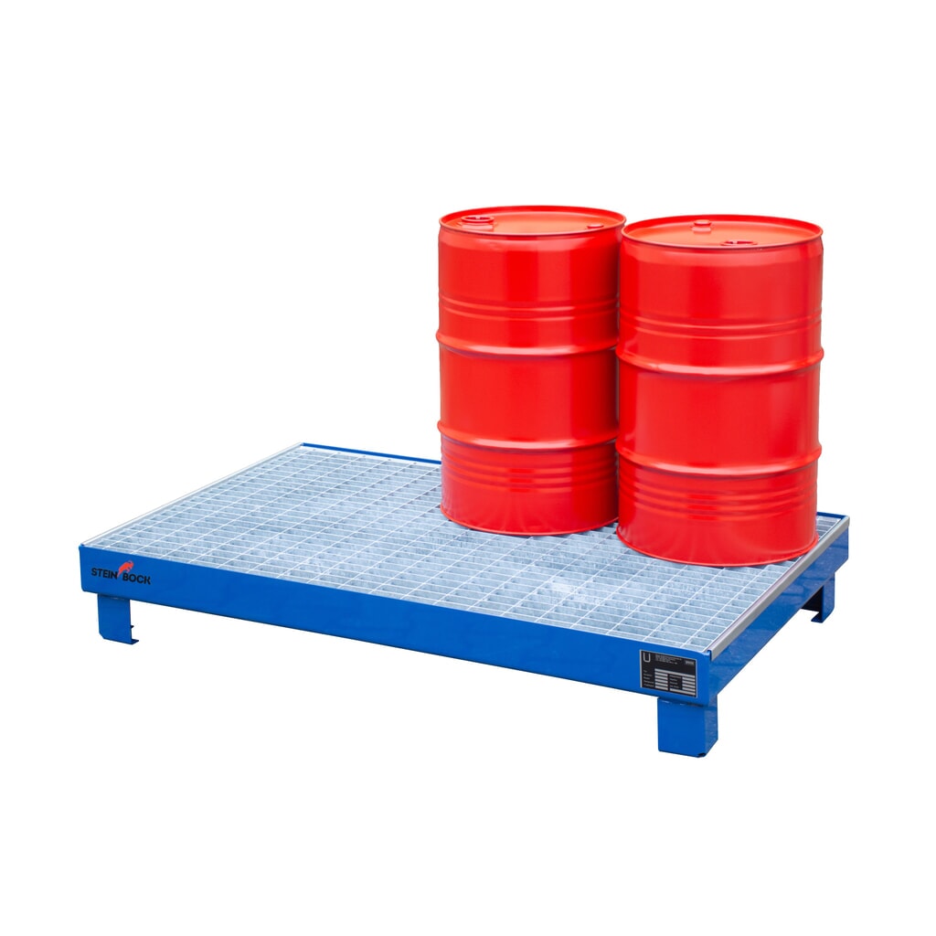 Número de imagen del producto 6: Steinbock® cubeta de retención para 6 barriles de 60 litros, incl. rejilla galvanizada, azul