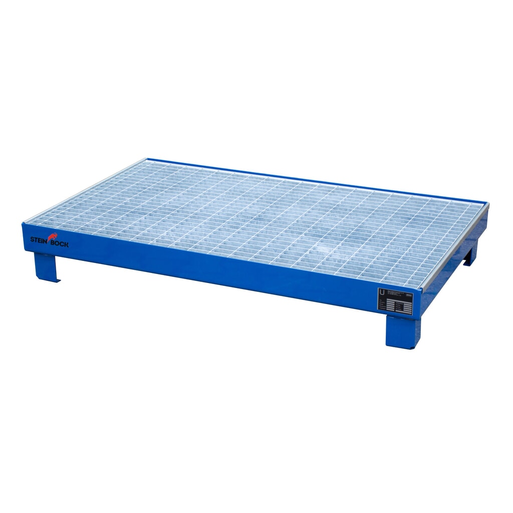 Imagen del producto: Steinbock® cubeta de retención para 6 barriles de 60 litros, incl. rejilla galvanizada, azul