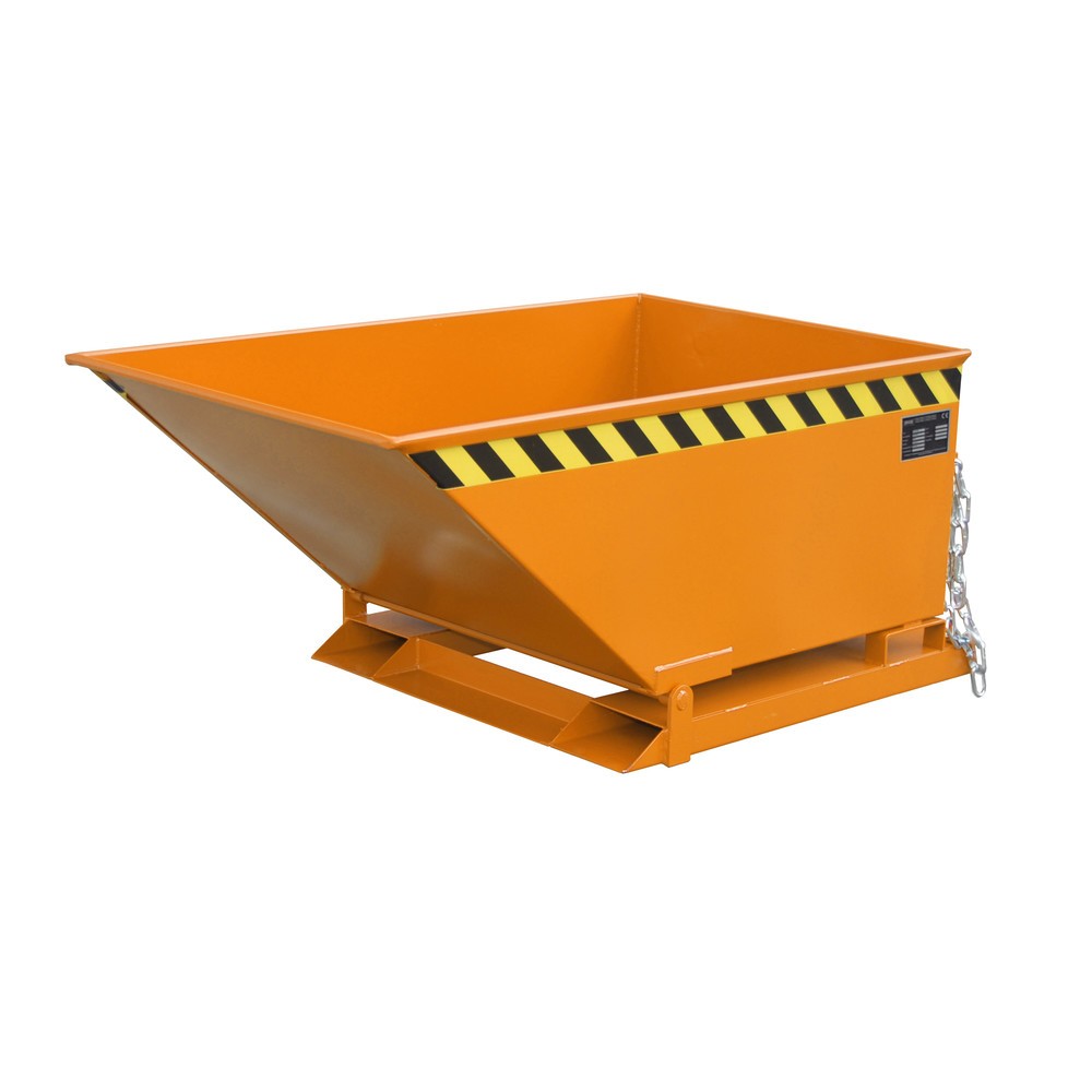 Imagen del producto: Bauer® Cubeta baja con mecanismo de vuelco, pintada, volumen 0,4 m³, RAL 2000 amarillo naranja