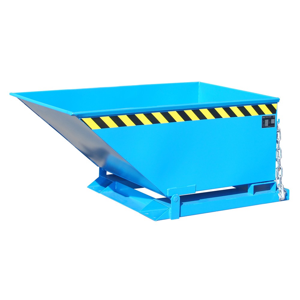 Imagen del producto: Bauer® Cubeta baja con mecanismo de vuelco, pintada, volumen 0,4 m³, RAL 5012 azul luminoso