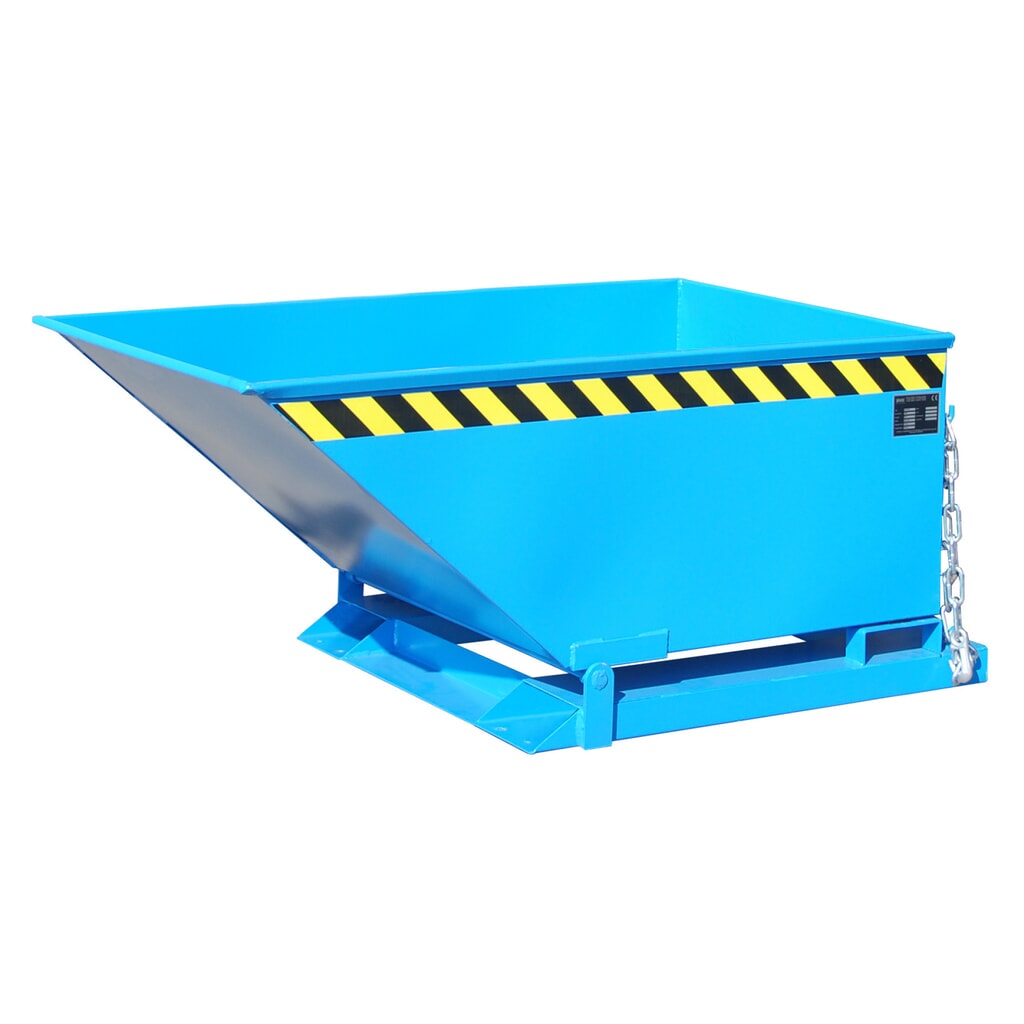 Imagen del producto: Bauer® Cubeta baja con mecanismo de vuelco, pintada, volumen 0,4 m³, RAL 5012 azul luminoso