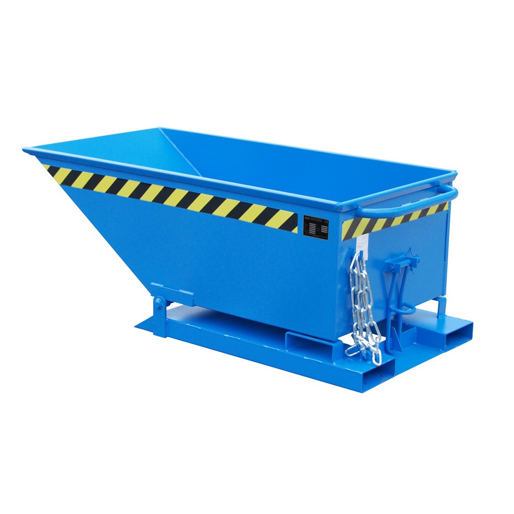 Imagen del producto: Bauer® Cubeta baja con mecanismo de vuelco, pintada, volumen 0,25 m³, RAL 5012 azul luminoso