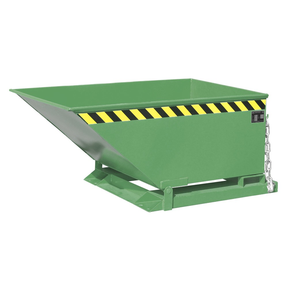Imagen del producto: Bauer® Cubeta baja con mecanismo de vuelco, pintada, volumen 0,4 m³, RAL 6011 verde reseda