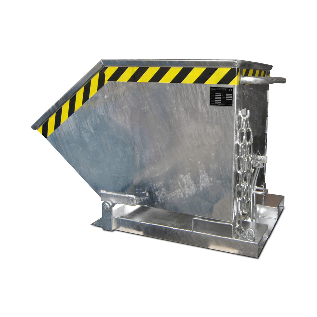 Cubeta con mecanismo de vuelco Bauer®, en forma de caja, galvanizada, volumen 0,25 m³ Imagen del producto: Cubeta con mecanismo de vuelco Bauer®, en forma de caja, galvanizada, volumen 0,25 m³