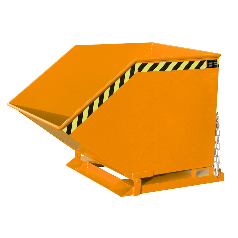 Imagen del producto: Bauer® Cubeta con mecanismo de vuelco, en forma de caja, pintada, volumen 0,8 m³, RAL 2000 amarillo naranja