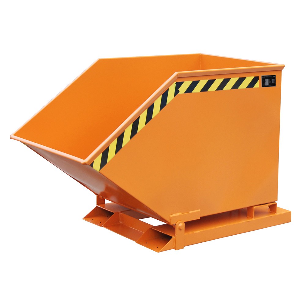 Imagen del producto: Bauer® Cubeta con mecanismo de vuelco, en forma de caja, pintada, volumen 0,4 m³, RAL 2000 amarillo naranja