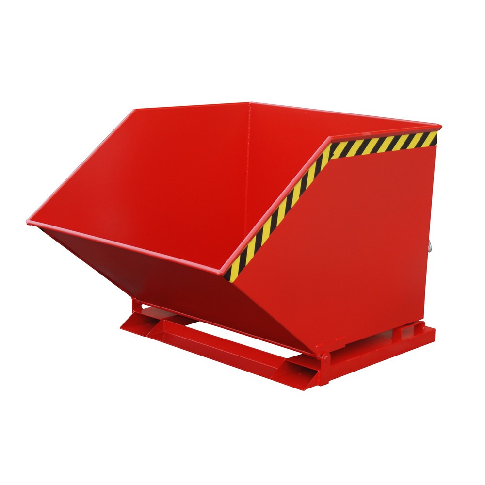 Imagen del producto: Bauer® Cubeta con mecanismo de vuelco, en forma de caja, pintada, volumen 1 m³, RAL 3000 rojo fuego