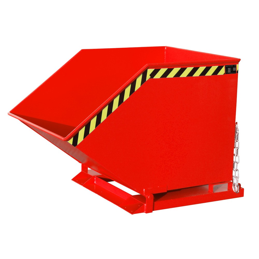 Imagen del producto: Bauer® Cubeta con mecanismo de vuelco, en forma de caja, pintada, volumen 0,8 m³, RAL 3000 rojo fuego