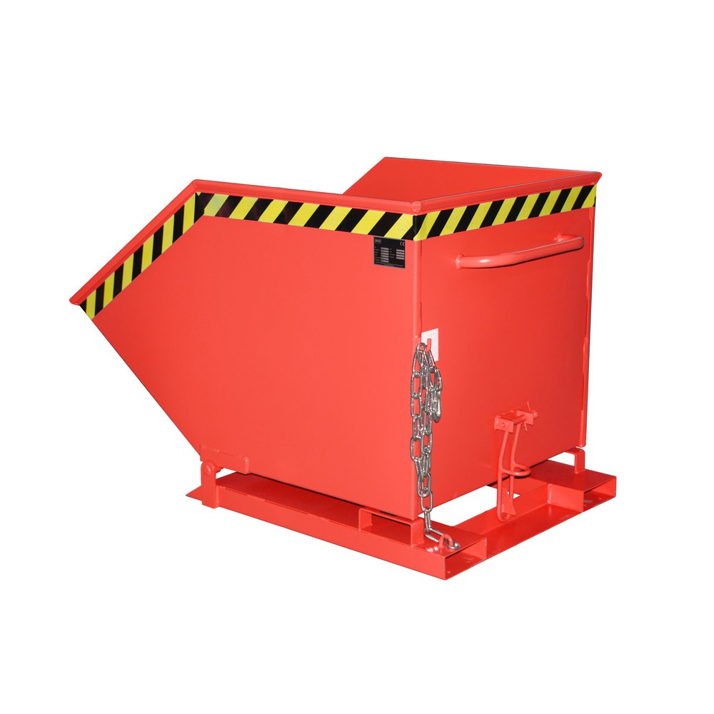Imagen del producto: Bauer® volquete to de inclinación, hueco en forma de caja, pintado, volumen 0,6 m³, RAL 3000 rojo fuego