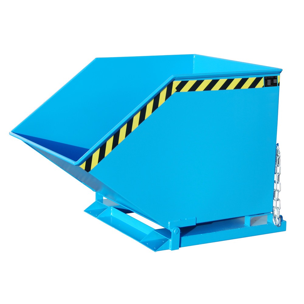 Imagen del producto: Bauer® Cubeta con mecanismo de vuelco, en forma de caja, pintada, volumen 0,8 m³, RAL 5012 azul luminoso