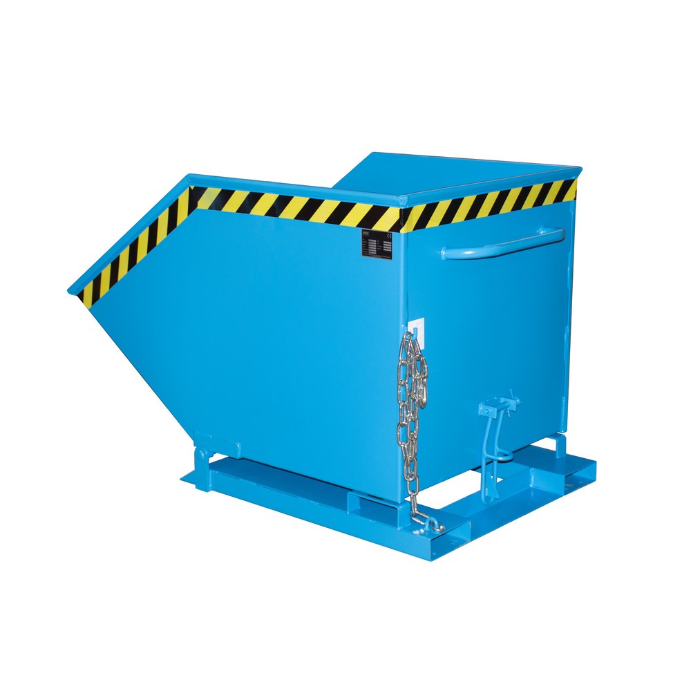 Imagen del producto: Bauer® volquete to de inclinación, hueco en forma de caja, pintado, volumen 0,6 m³, RAL 5012 azul luminoso