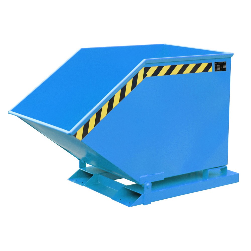 Imagen del producto: Bauer® Cubeta con mecanismo de vuelco, en forma de caja, pintada, volumen 0,4 m³, RAL 5012 azul luminoso