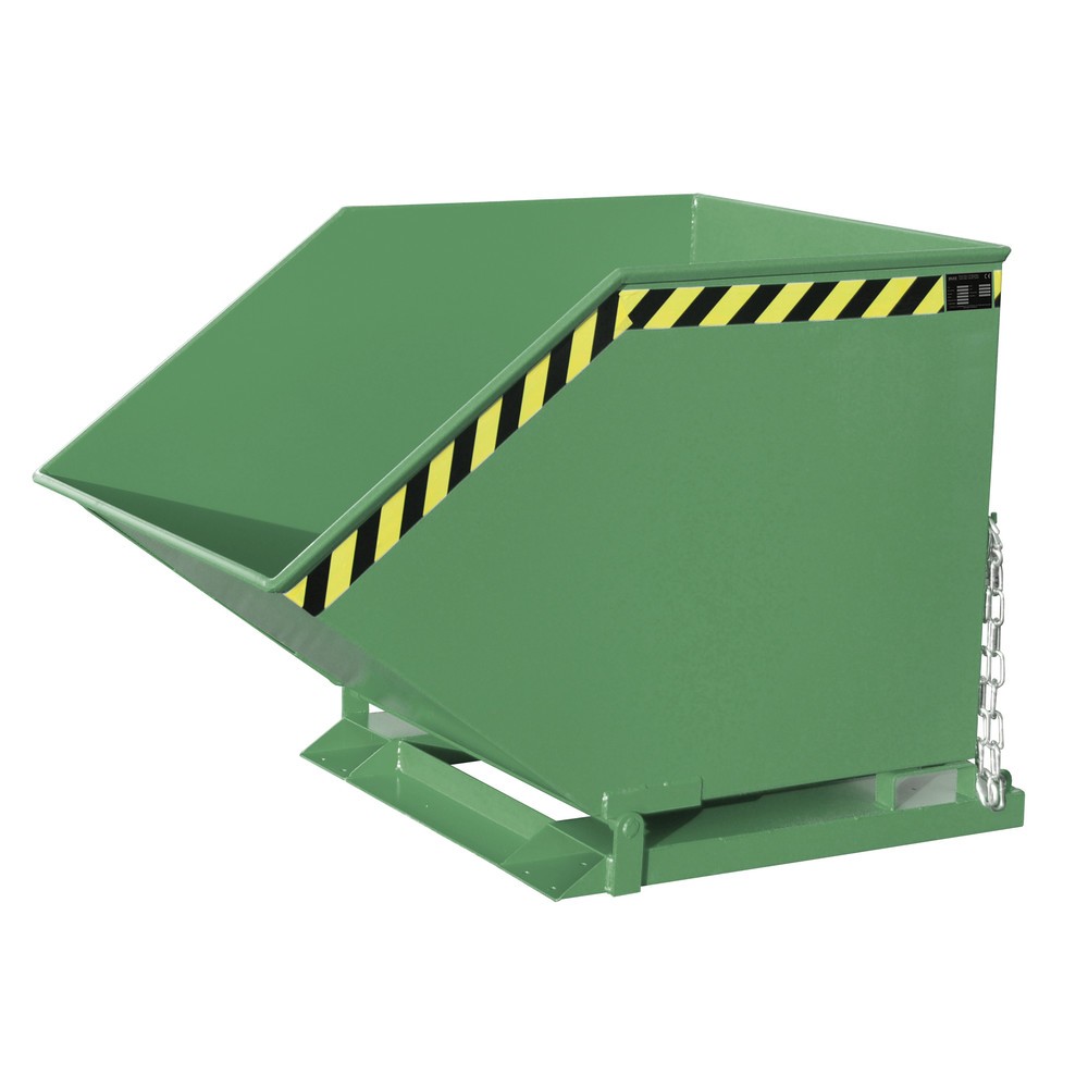Imagen del producto: Bauer® Cubeta con mecanismo de vuelco, en forma de caja, pintada, volumen 0,8 m³, RAL 6011 verde reseda