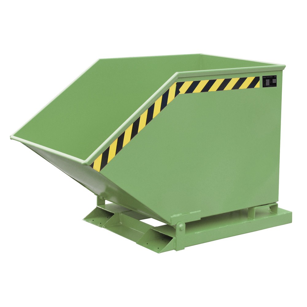 Imagen del producto: Bauer® Cubeta con mecanismo de vuelco, en forma de caja, pintada, volumen 0,4 m³, RAL 6011 verde reseda