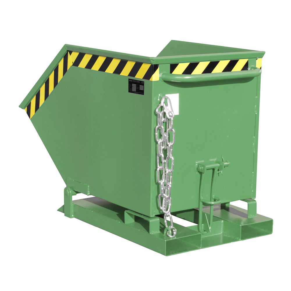 Imagen del producto: Bauer® Cubeta con mecanismo de vuelco, en forma de caja, pintada, volumen 0,25 m³, RAL 6011 verde reseda