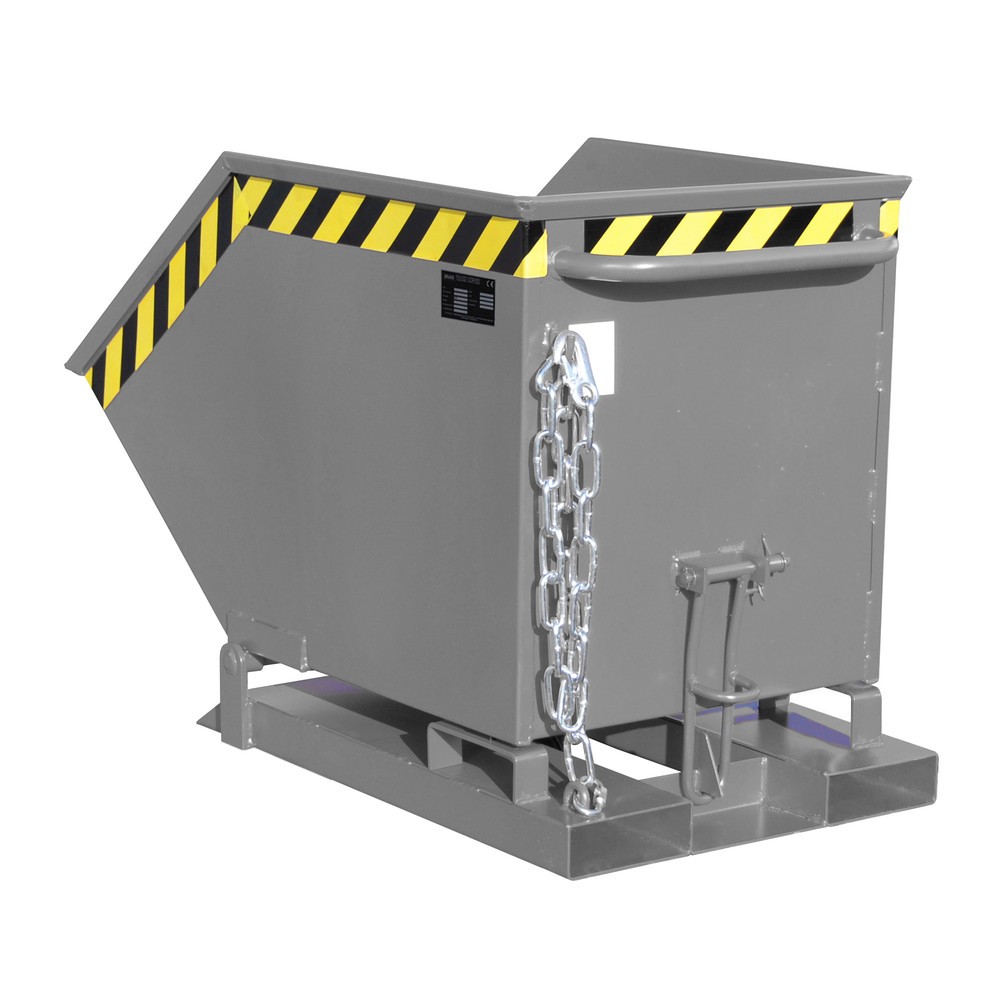 Número de imagen del producto 1: Bauer® Cubeta con mecanismo de vuelco, en forma de caja, pintada, volumen 0,25 m³, RAL 7005 gris ratón