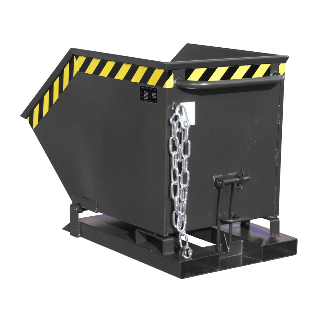 Imagen del producto: Bauer® Cubeta con mecanismo de vuelco, en forma de caja, pintada, volumen 0,25 m³, RAL 7021 gris negro