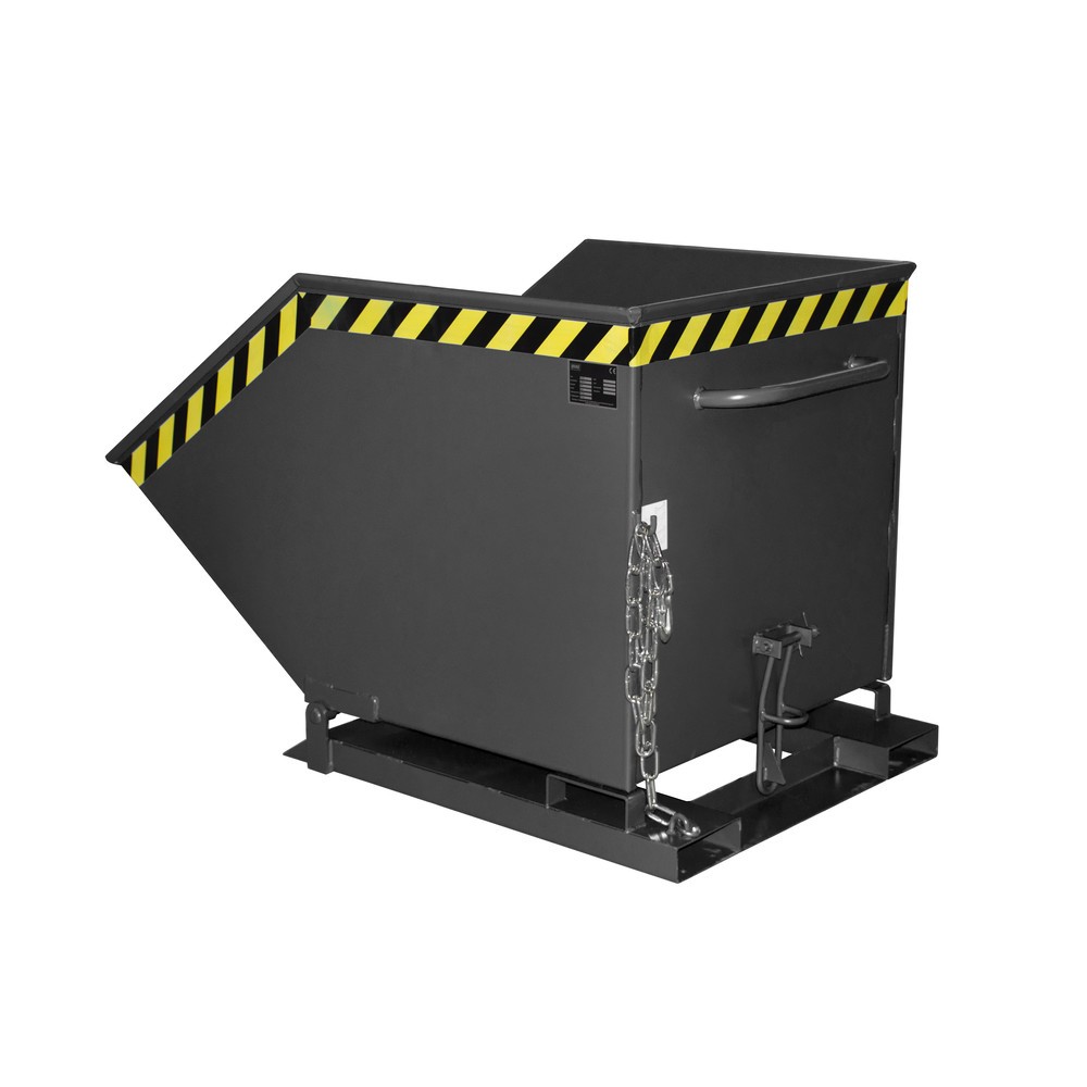 Imagen del producto: Bauer® volquete to de inclinación, hueco en forma de caja, pintado, volumen 0,6 m³, RAL 7021 gris negro