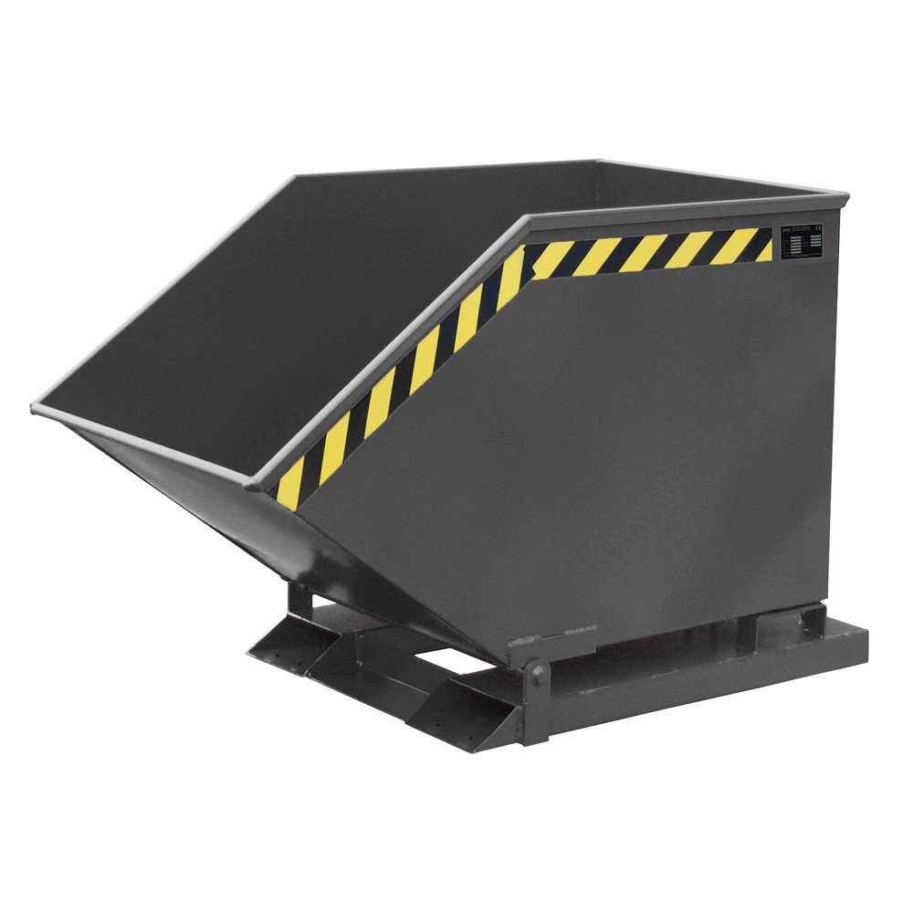 Imagen del producto: Bauer® Cubeta con mecanismo de vuelco, en forma de caja, pintada, volumen 0,4 m³, RAL 7021 gris negro