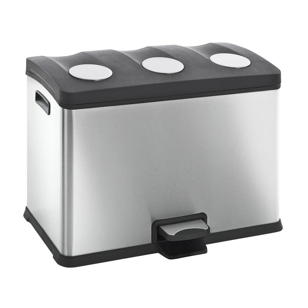 Número de imagen del producto 1: Rejoice - Cubo de basura con pedal (3 x 12 litros acero inoxidable mate)