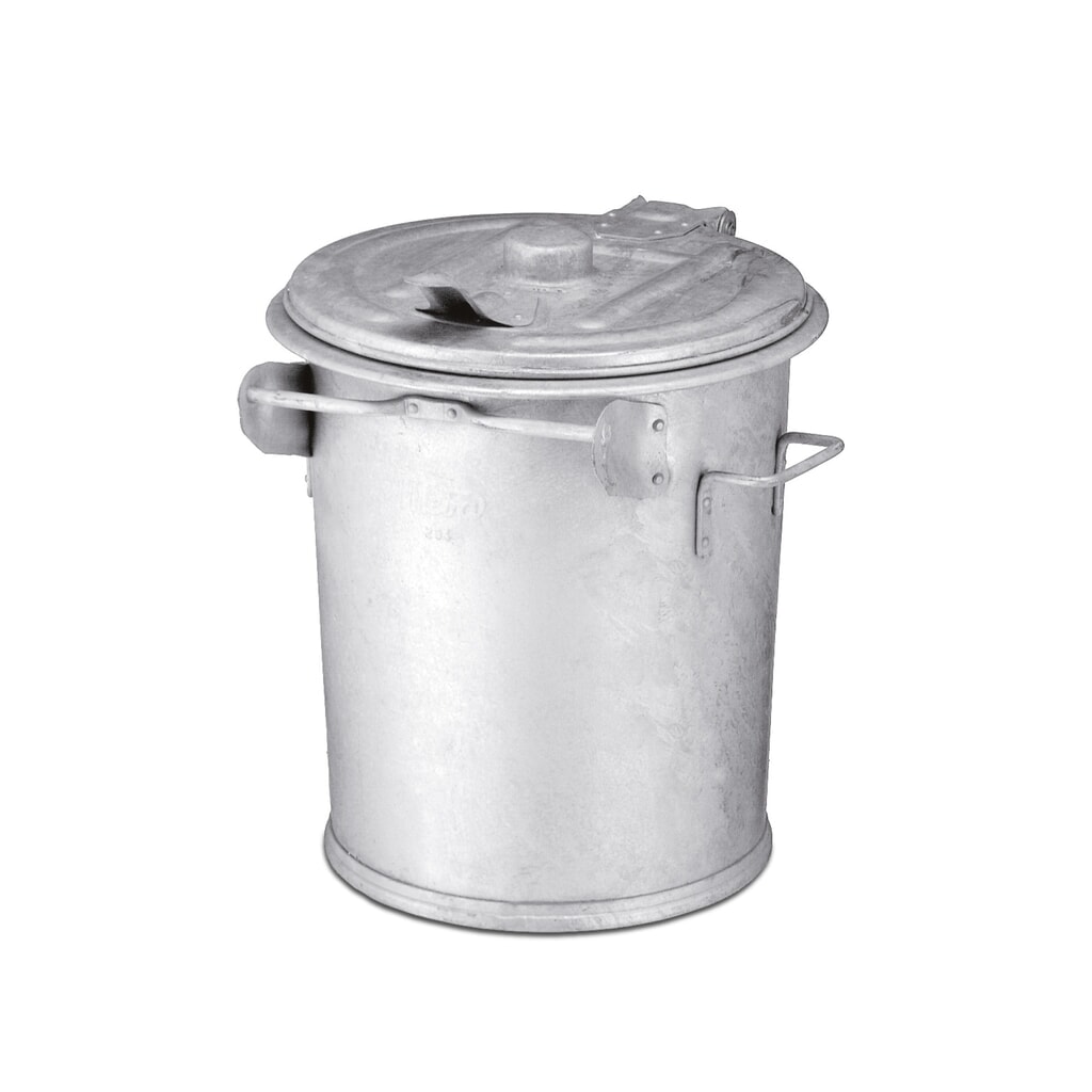 Cubo de basura de chapa de acero, 70 litros, galvanizado en caliente Imagen del producto: Cubo de basura de chapa de acero, 70 litros, galvanizado en caliente