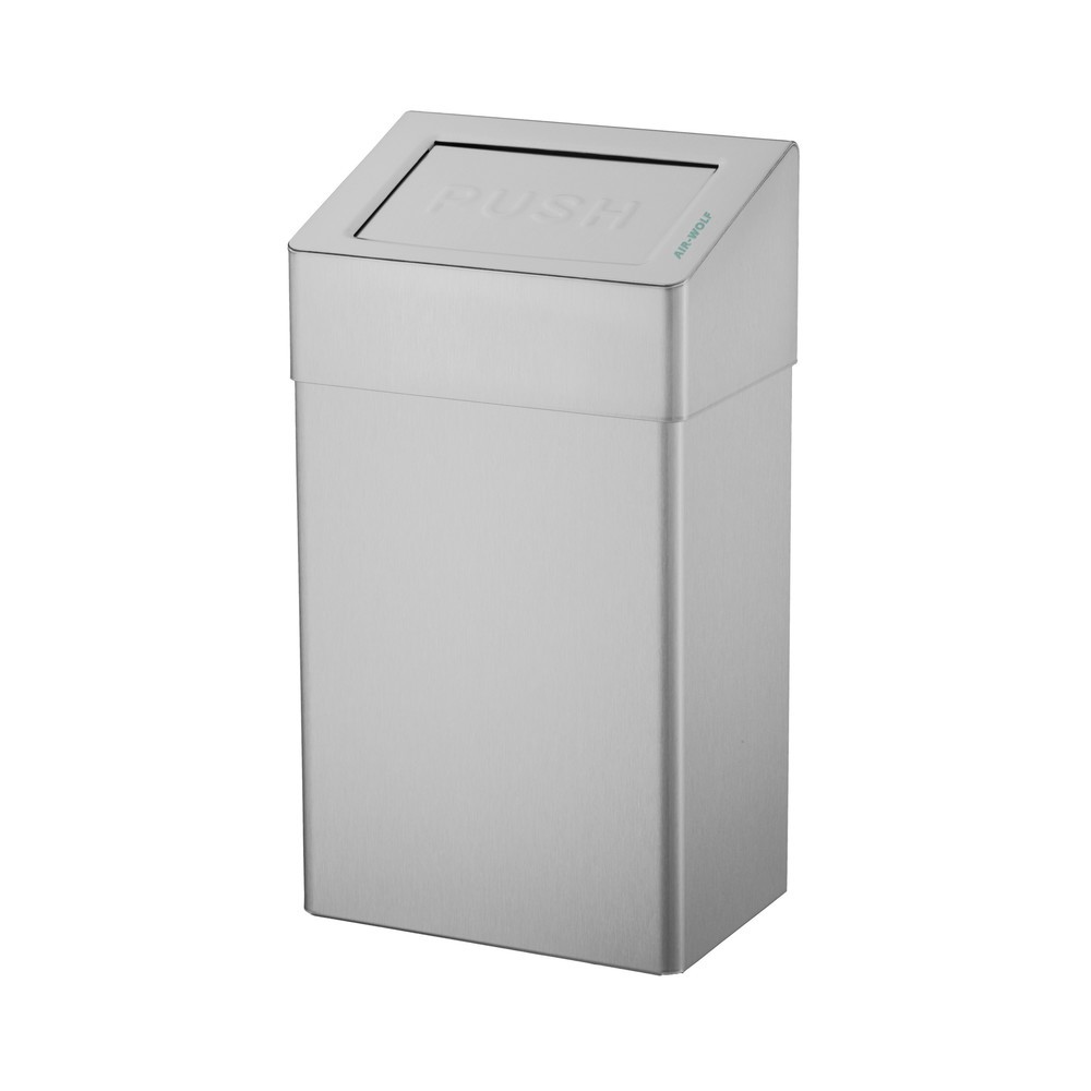 Imagen del producto: Cubo de residuos Air-Wolf, 18 litros de volumen, de acero inoxidable cepillado