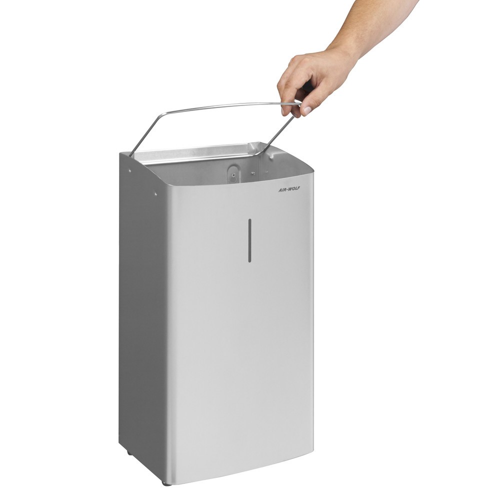 Número de imagen del producto 3: Cubo de residuos Air-Wolf, 27 litros de volumen, de acero inoxidable cepillado