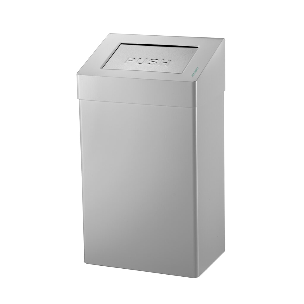 Número de imagen del producto 1: Cubo de residuos Air-Wolf, 50 litros de volumen, de acero inoxidable cepillado