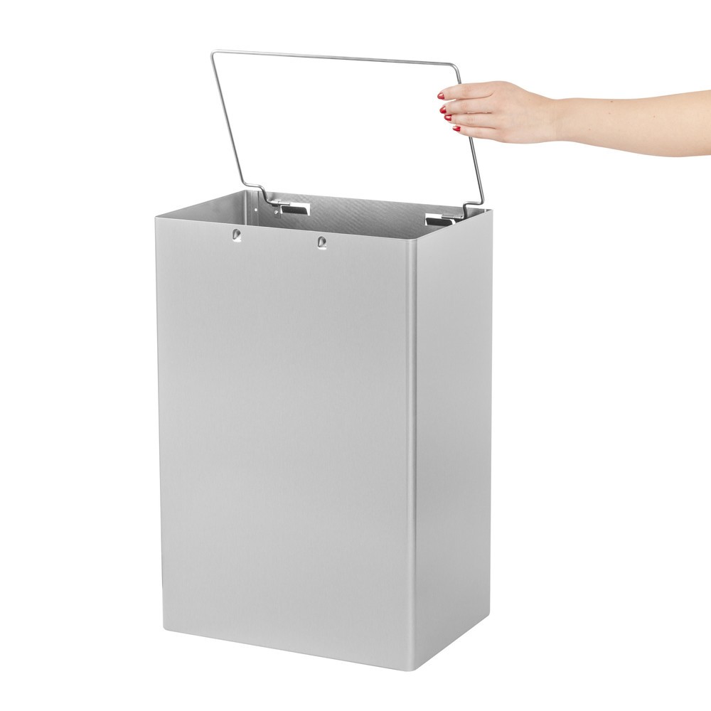 Número de imagen del producto 2: Cubo de residuos Air-Wolf, 50 litros de volumen, de acero inoxidable cepillado