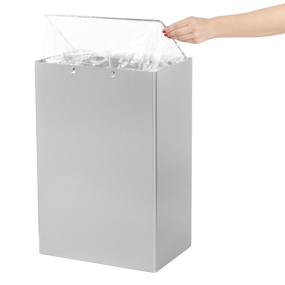 Número de imagen del producto 3: Cubo de residuos Air-Wolf, 50 litros de volumen, de acero inoxidable cepillado