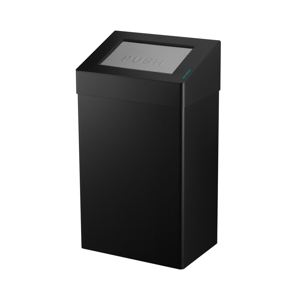 Cubo de residuos Air-Wolf, 50 litros de volumen, negro Imagen del producto: Cubo de residuos Air-Wolf, 50 litros de volumen, negro