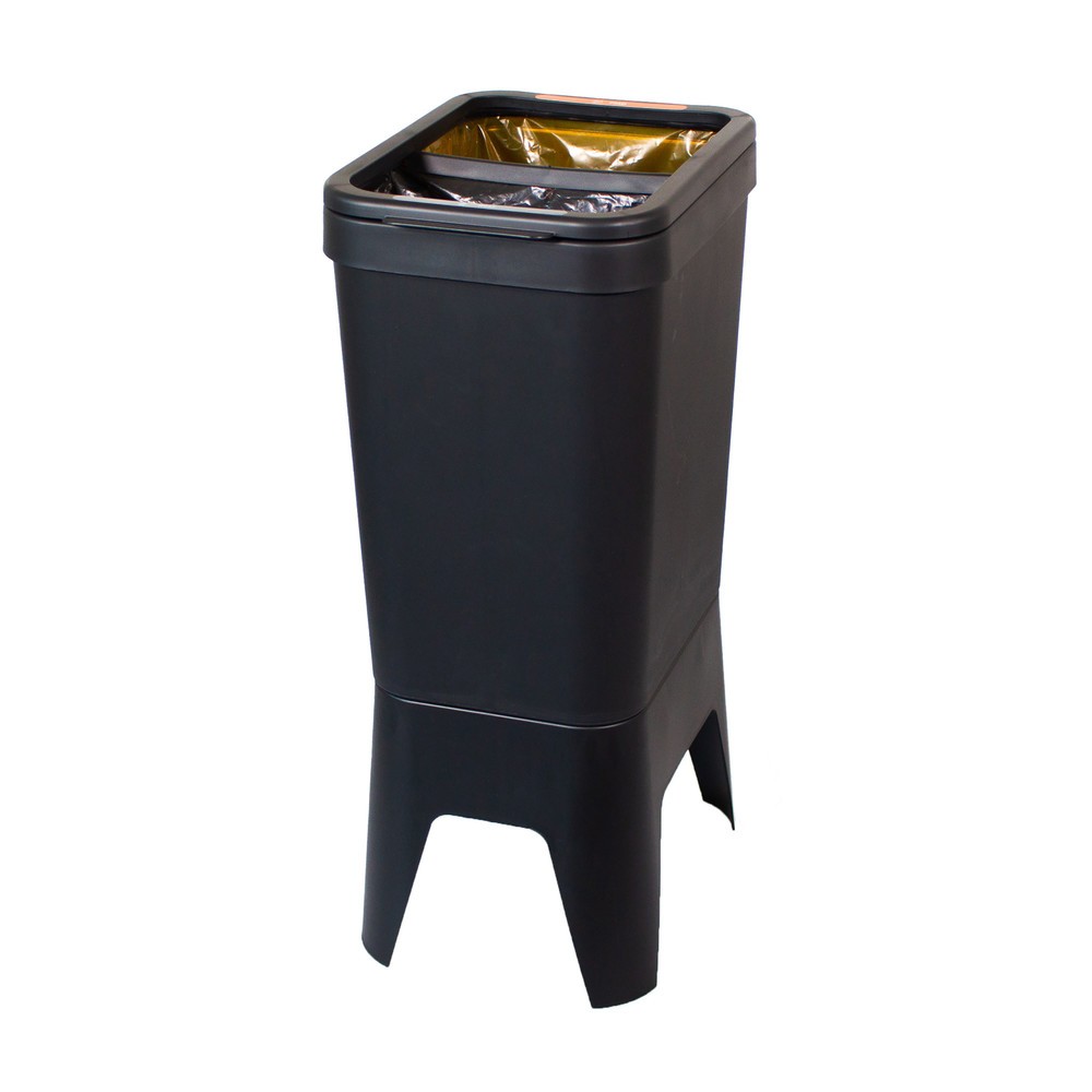 Imagen del producto: Cubo de residuos BON TON Circubin de polipropileno 100% reciclado de 2 x 20 litros abierto antracita