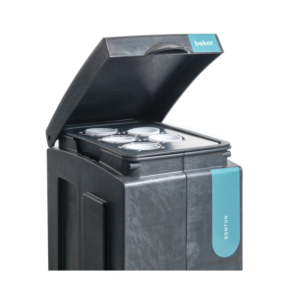 Número de imagen del producto 2: Cubo de residuos BON TON original para vasos de polipropileno 100% reciclado de 70 litros gris