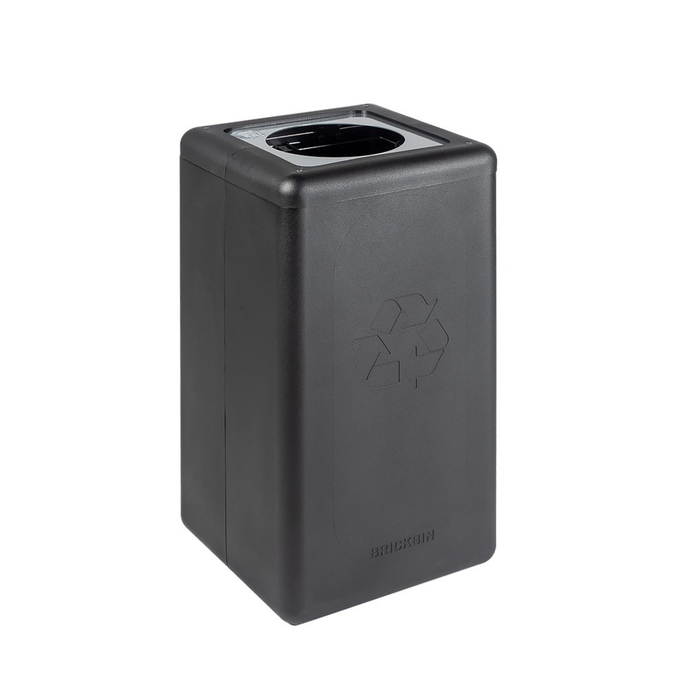 Imagen del producto: Cubo de residuos BRICKBIN para desechos residuales de plástico reciclado, 65 litros, cuadrado, negro/gris