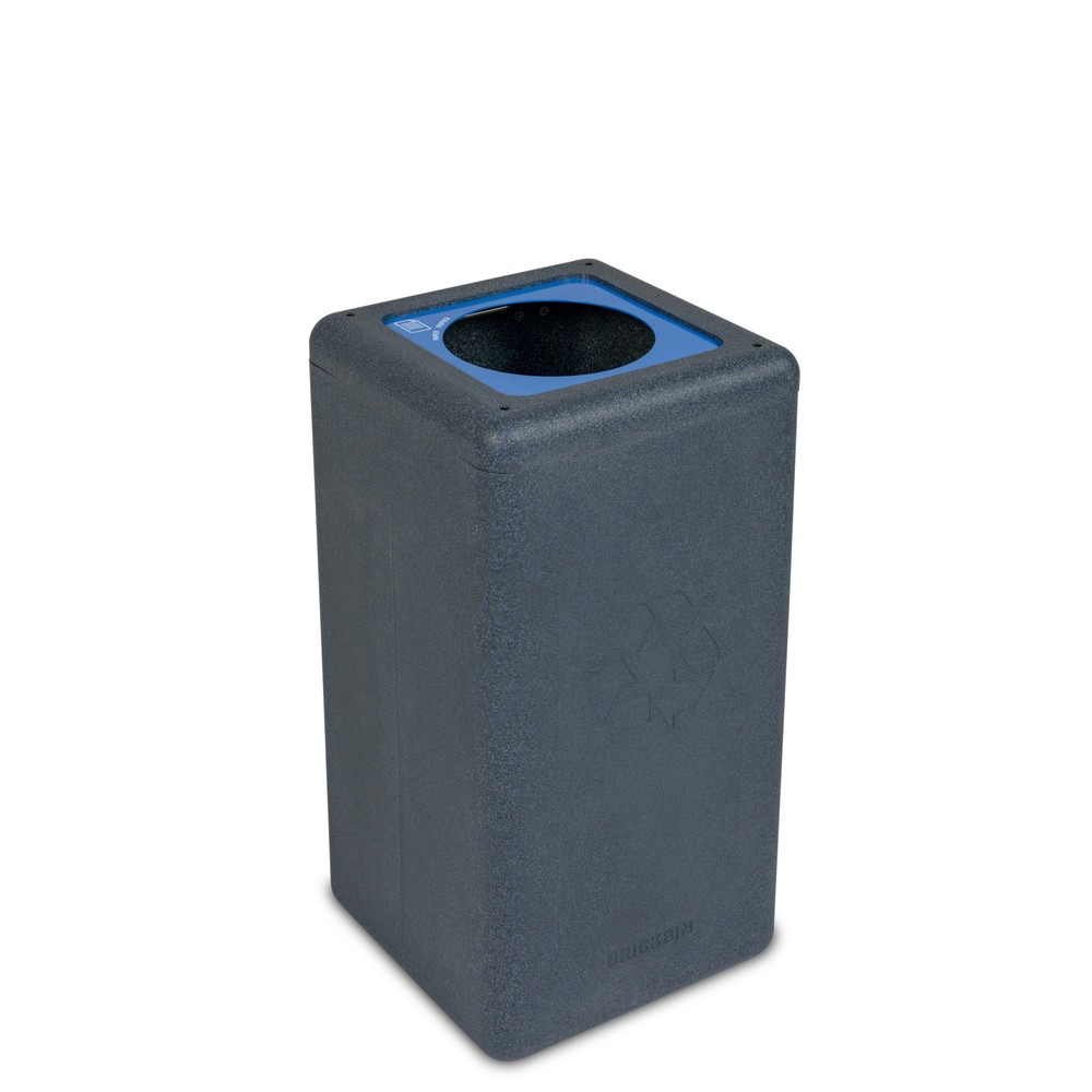 Imagen del producto: Cubo de residuos BRICKBIN para papel de plástico reciclado, 65 litros, cuadrado, gris/azul