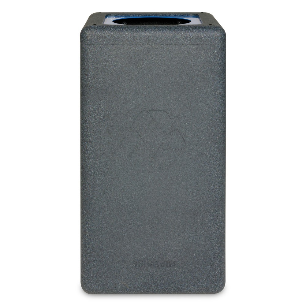 Número de imagen del producto 3: Cubo de residuos BRICKBIN para papel de plástico reciclado, 65 litros, cuadrado, gris/azul