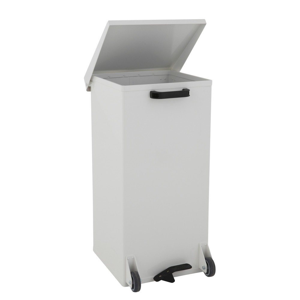 Número de imagen del producto 2: Cubo de residuos CARRO con pedal, con ruedas, 110 litros, blanco
