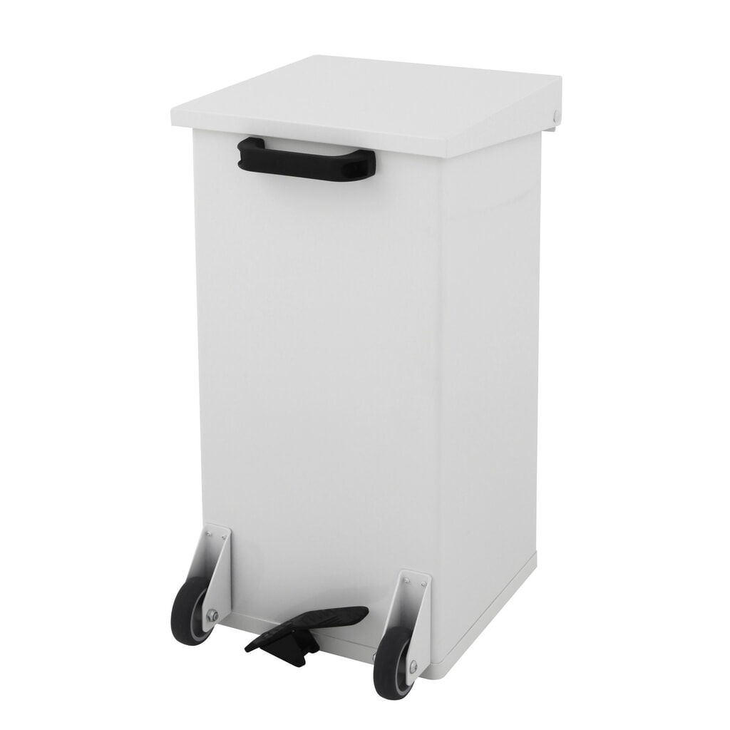 Imagen del producto: Cubo de residuos CARRO con pedal, con ruedas, 55 litros, blanco