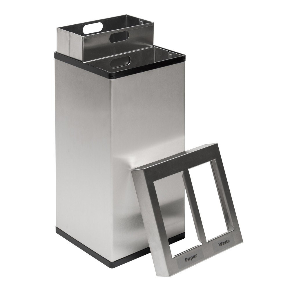 Número de imagen del producto 2: Cubo de residuos CARRO Mix, acero inoxidable, 2 x 25 l