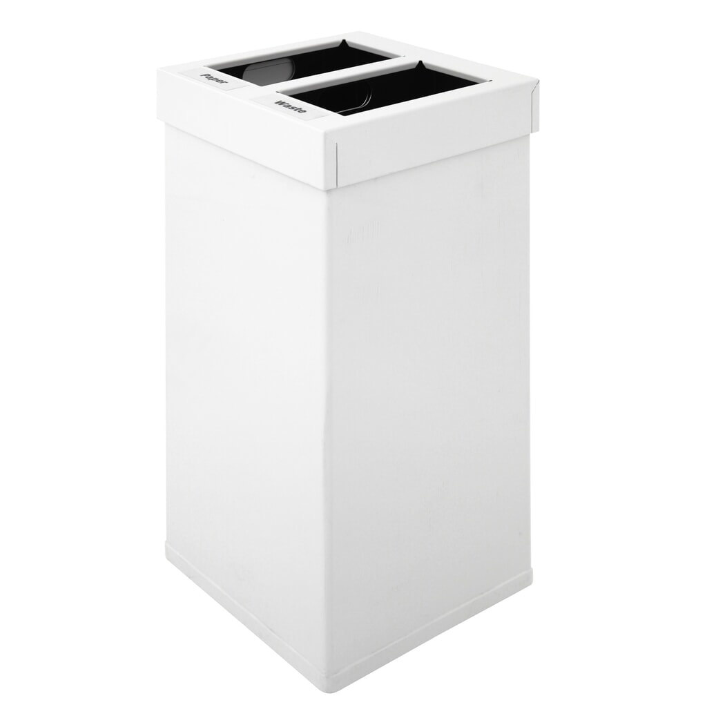 Cubo de residuos CARRO Mix, de aluminio, 2 x 25 l, blanco Imagen del producto: Cubo de residuos CARRO Mix, de aluminio, 2 x 25 l, blanco