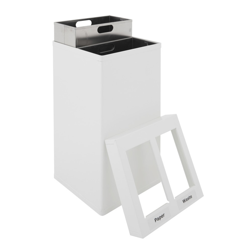 Número de imagen del producto 2: Cubo de residuos CARRO Mix, de aluminio, 2 x 25 l, blanco
