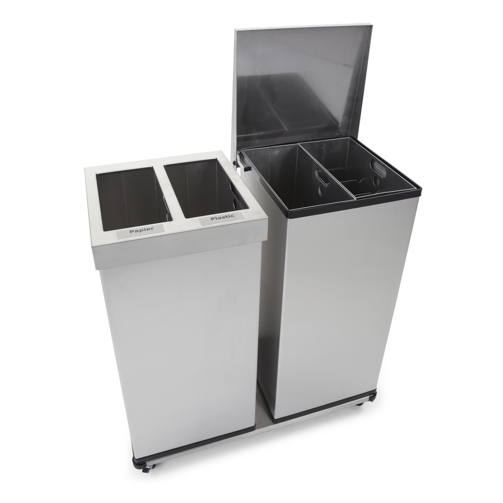 Número de imagen del producto 3: Cubo de residuos CARRO Lift, acero inoxidable 2 x 52 l