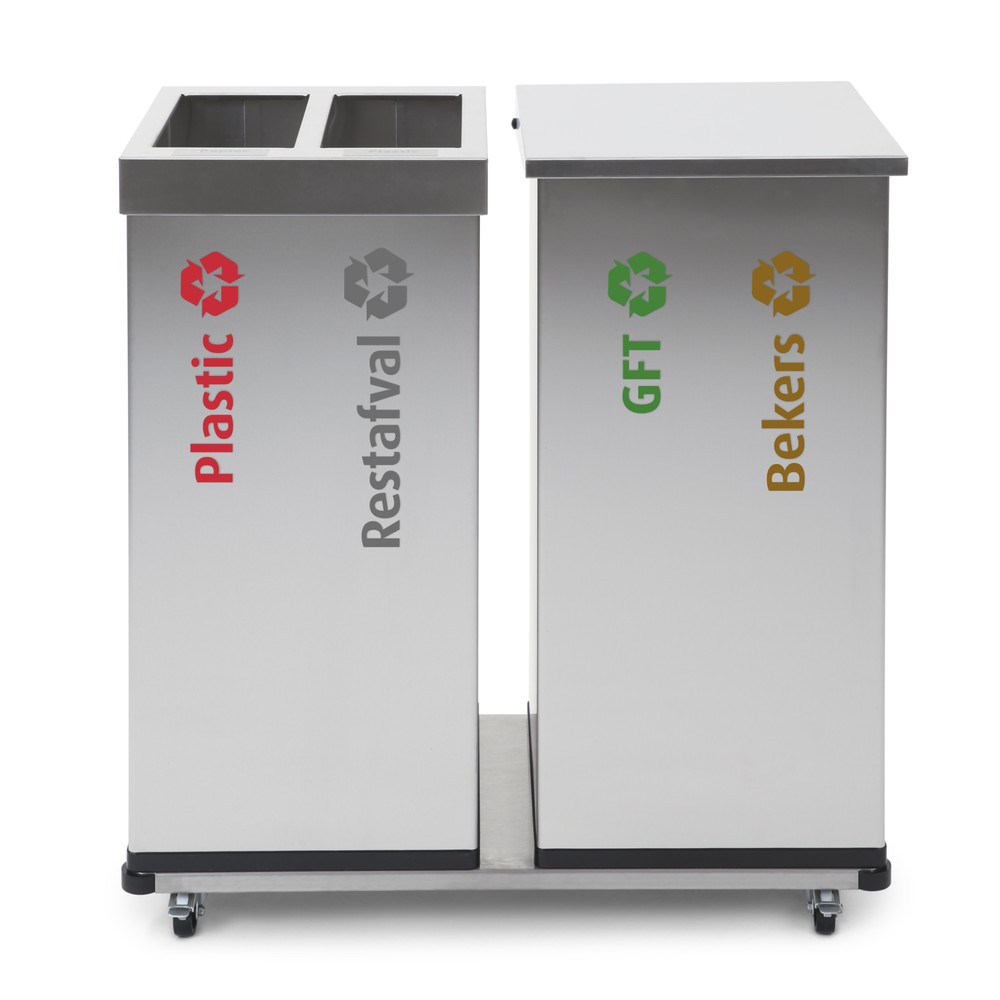 Número de imagen del producto 6: Cubo de residuos CARRO Lift, acero inoxidable 2 x 52 l
