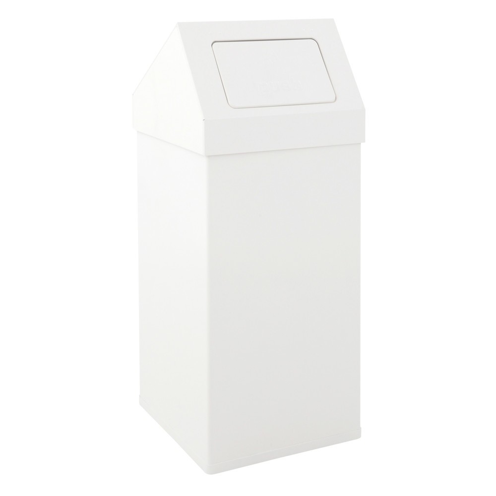 Imagen del producto: Cubo de residuos CARRO Push, 55 litros, aluminio, blanco