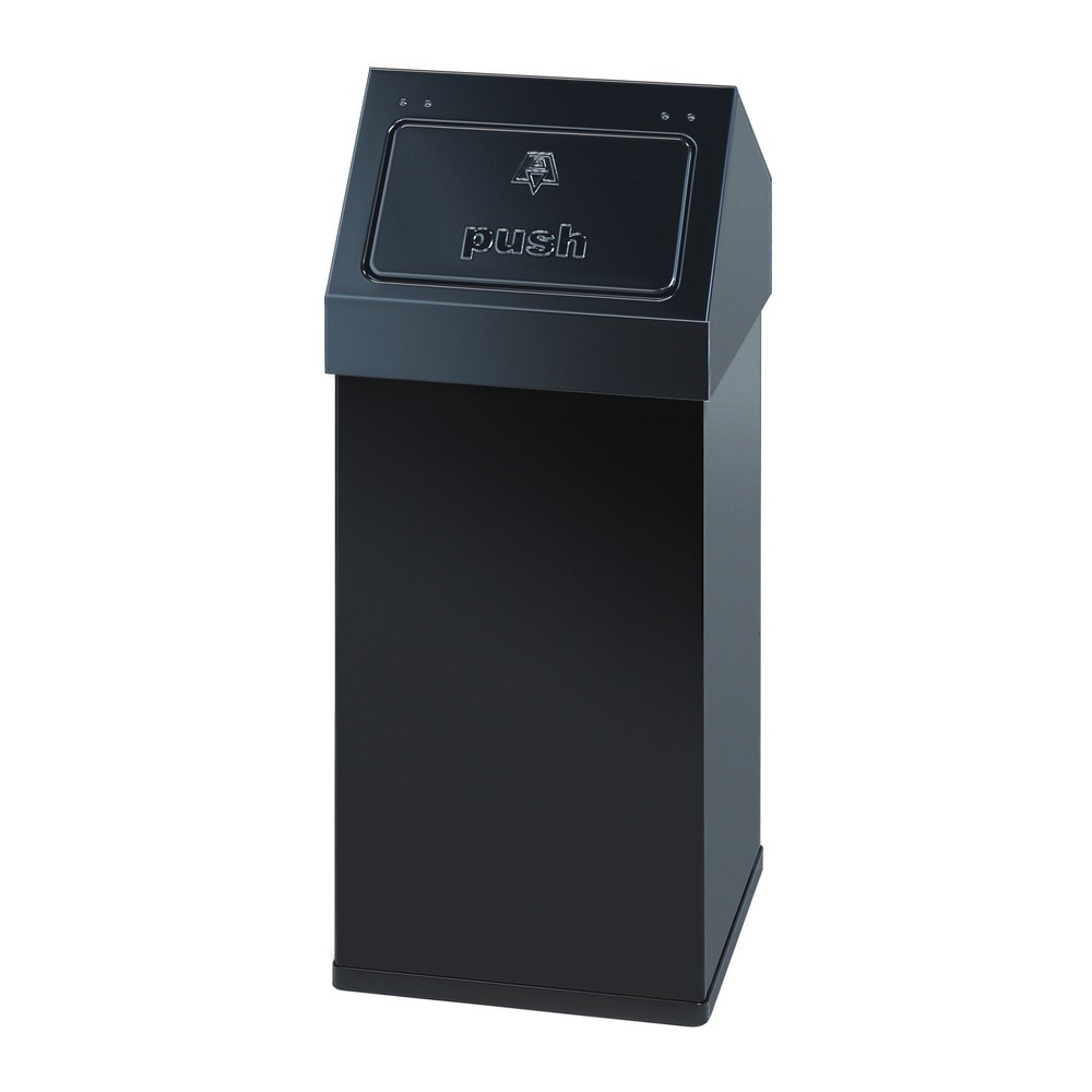 Imagen del producto: Cubo de residuos CARRO Push, 55 litros, aluminio, negro