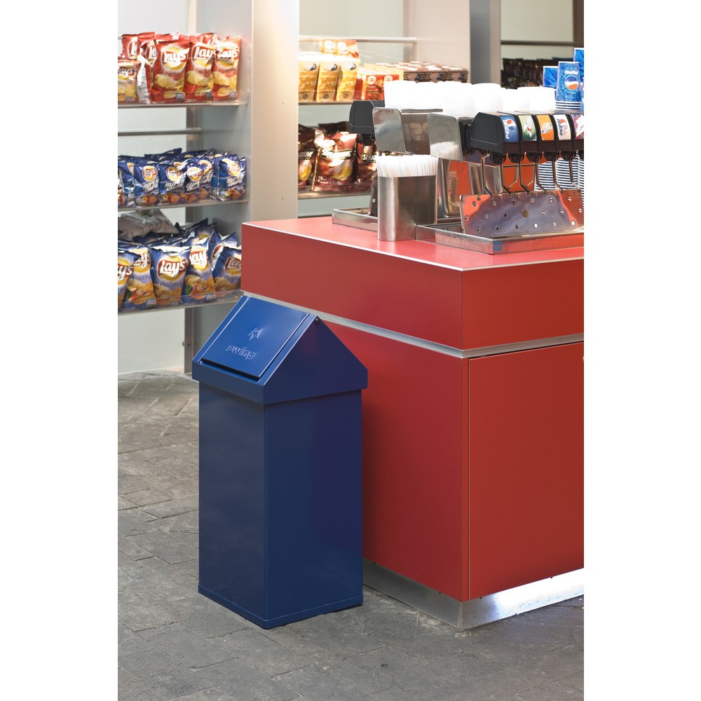 Número de imagen del producto 2: Cubo de residuos CARRO Swing, 55 litros, de aluminio, azul