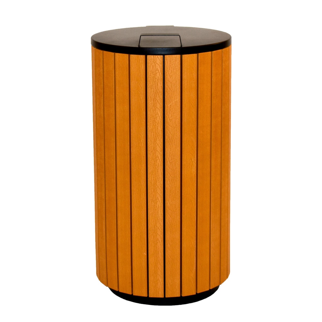 Número de imagen del producto 2: Cubo de residuos con aspecto de madera de 90 litros antracita