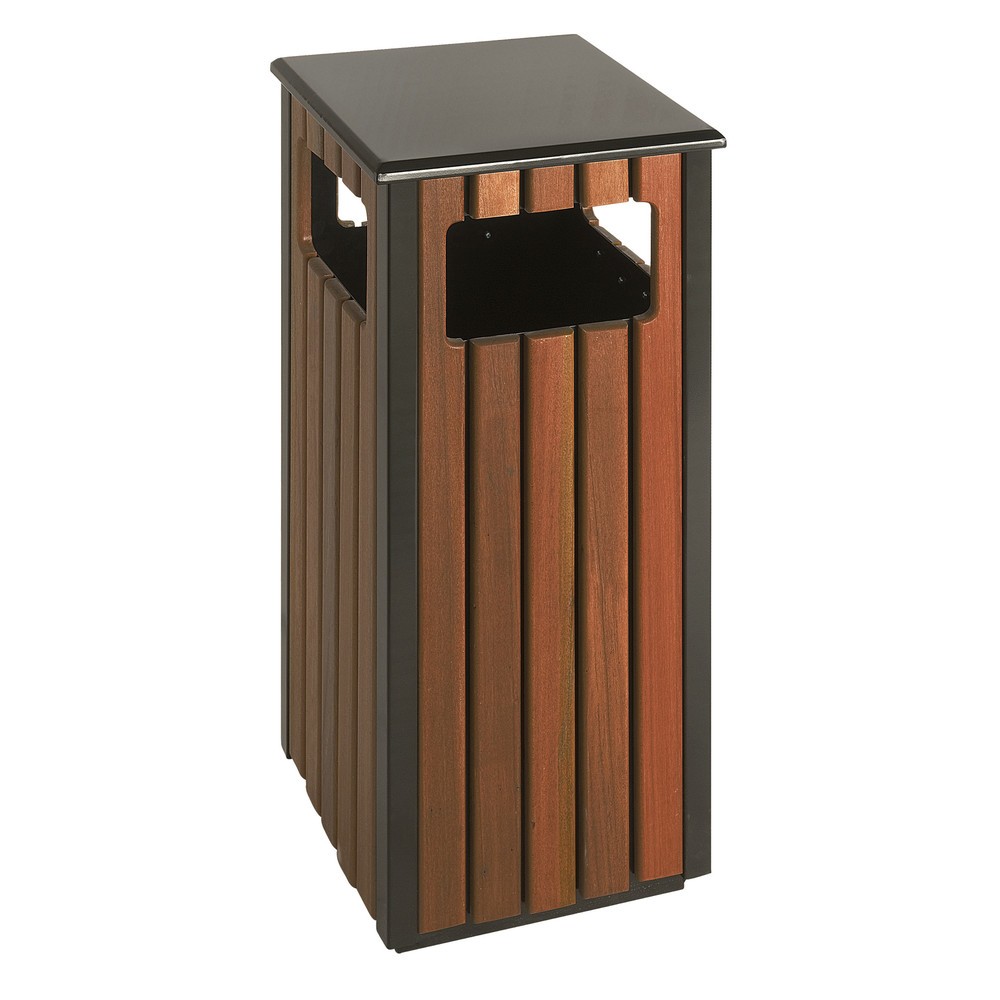 Imagen del producto: Cubo de residuos con aspecto de madera para uso exterior 36 litros