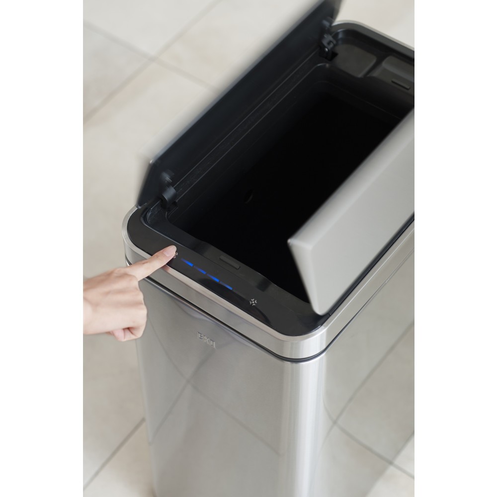 Número de imagen del producto 11: Cubo de residuos EKO Deluxe Phantom Sensor, 45 litros, acero inoxidable satinado